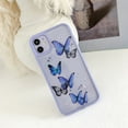 thumbnail image 2 of Popvcly Butterfly Bling Clear Case Compatible with iPhone 13, Glitter Case for Women Cute Slim Soft Slip Resistant Protective Phone Cover, Purple, 2 of 9
