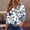 A254 Blue, variant on Blouse for Women V Neck Three Quarter Sleeve Boho Style Artistic Floral Print Henley Neckline Soft Stretchy Fashion Tunics