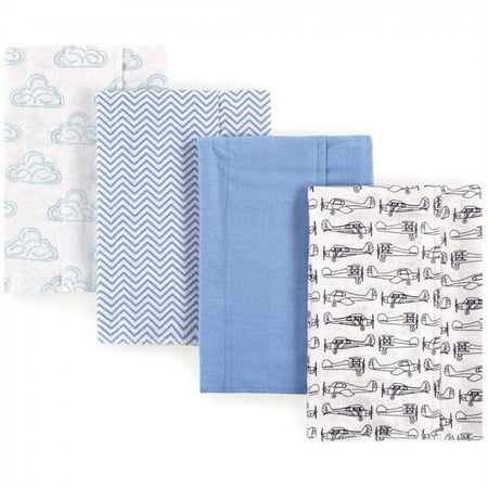 UPC: 0660168517859 | Hudson Baby Infant Boy Cotton Flannel Burp Cloths 4pk  Airplane  One Size