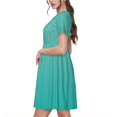 thumbnail image 2 of Naloa Robe d'Été Turquoise à Paillettes pour Femmes avec Poches, Manches Courtes, Robe de Plage Fluide pour Vacances, 2 of 6