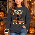 thumbnail image 2 of Venzia Women Cute Fall Sweatshirt, Retro Pumpkin Black Cat Cartoon Graphic Crewneck Casual Autumn Pullover Top, 2 of 6
