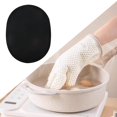 thumbnail image 1 of Mitts de horno soportador de maceta resistente al calor con bucle colgante Guantes de horno de baches múltiples para acampar en la barbacoa Microondas Negro, 1 of 8