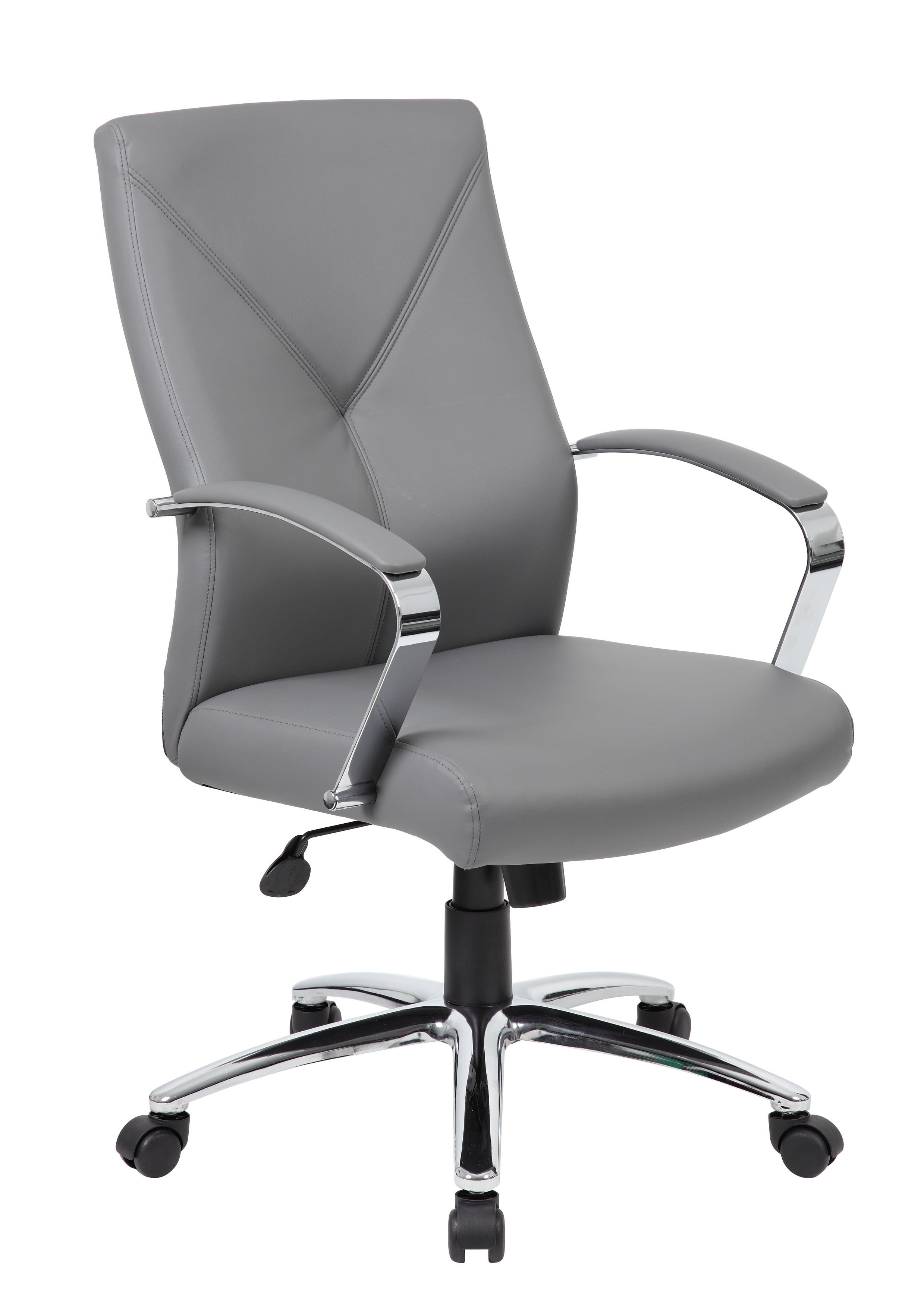Boss Office & Home Modern Home Office Leather Desk Chair with Chrome