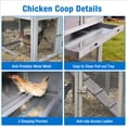 thumbnail image 5 of Suumerpety Large Chicken Coop Wooden Chicken House with Nesting Box Wheels and Run Outdoor Rabbit Hutch Expandable Hen House for 4-6 Chickens Gray, 5 of 10