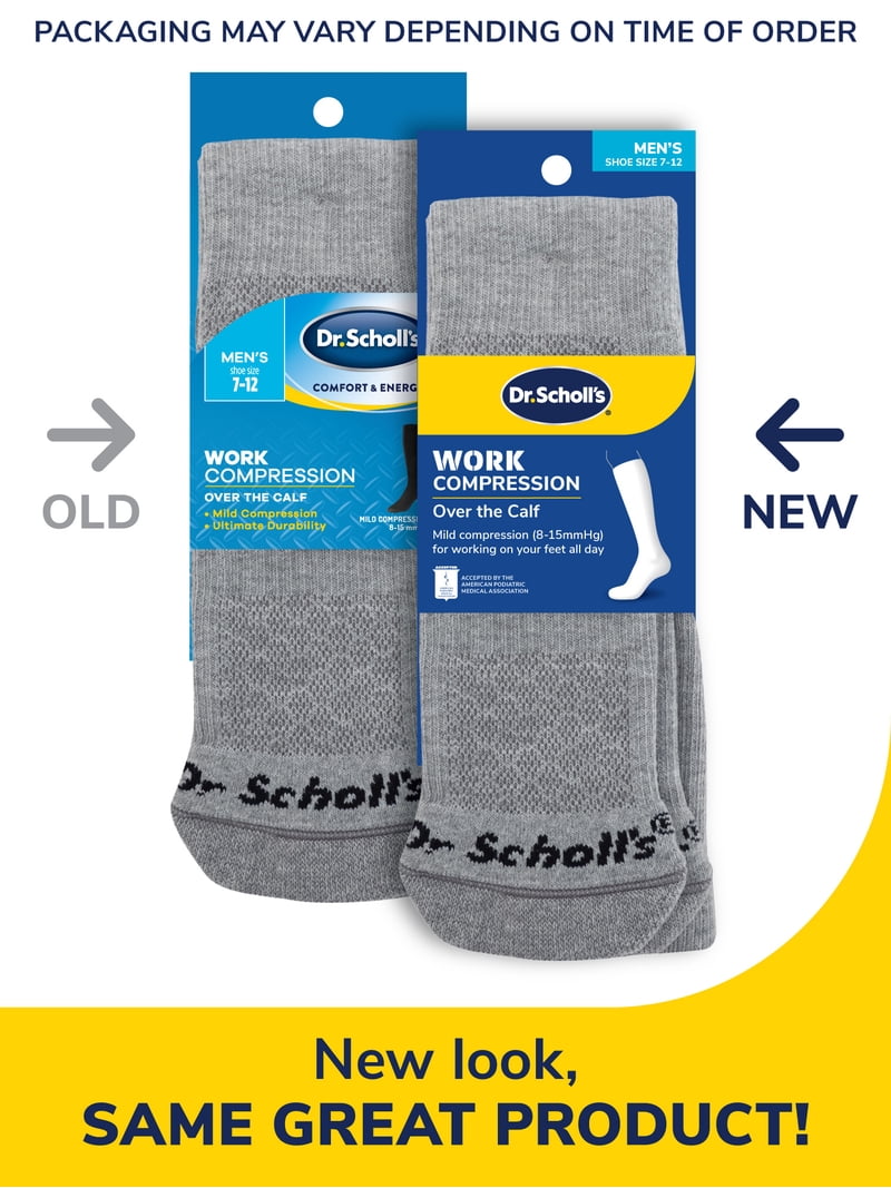 Dr. Scholl's Calze Uomo da Lavoro Crew Compressione Lieve 2 Paia