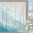 thumbnail image 1 of Beach Shower Curtain, Teal Blue Coastal Ocean Beach Theme Bathroom Curtain Waterproof Fabric Machine Washable with Hooks,72" Wx84 L, 1 of 6