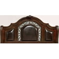 thumbnail image 3 of Traditional Formal Intricate Wood Carving Brown Cherry Tufted Nailhead Trim California King Size Bed Dresser Mirror Nightstand Leaterette HB 4pc Bedroom Furniture, 3 of 9