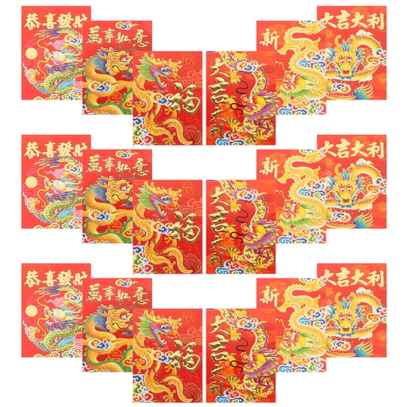 ibasenice 30Pcs Paper Red Envelopes with Festive Chinese Style Patterns for Lunar New Year Celebration