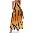 thumbnail image 1 of Nuevo vestido elegante sin mangas con rayas de tigre en color naranja y negro, 1 of 7