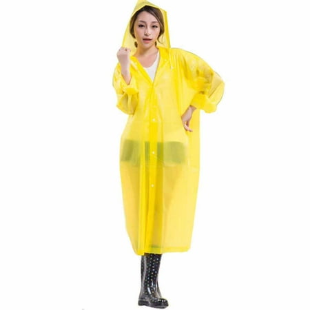 Reusable Portable Raincoats for Adults EVA Travel Camping Walking Rain Jackets Breathable Rainwear with Hood (Best Waterproof Walking Jacket)
