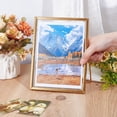 thumbnail image 3 of Clear 8.5x6.5 Inch Glass Picture Frame Vertical Gold Metal Photo Frame Simple Metal Geometric Picture Frame Tabletop Shelf Photo Frames with Glass Front Frames for Home Office Wedding Desk Stand, 3 of 9