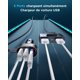 thumbnail image 3 of 5 Mecheros Multi USB 6.2 A / 12 V Cargador Mechero Coche con cable 1.5M para asientos traseros, 5 Puertos USB para iPhone13/12/11, Galaxy S22/S21/S20/S10, Tablets., 3 of 5