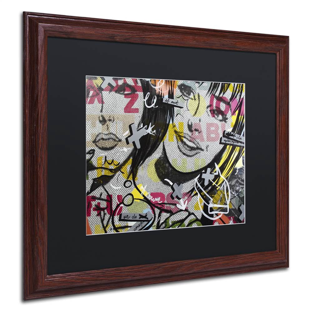 Trademark Fine Art "Apologies" Canvas Art by Dan Monteavaro Black Matte, Wood Frame