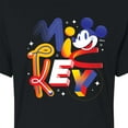 thumbnail image 3 of Disney - Mickey Word Art - Juniors Cropped Cotton Blend T-Shirt, 3 of 5