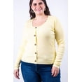 thumbnail image 4 of Sueter acanalado con botones Roman Fashion /Tallas Extras, 3157 (Amarillo) amarillo 36, 4 of 5