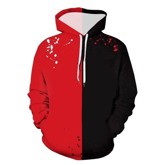 Mens Hoodies Casual Print Pullover Long Sleeve Basic Pullover