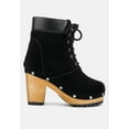 thumbnail image 2 of MAAYA Black Handcrafted Collared Suede Boot, 2 of 7