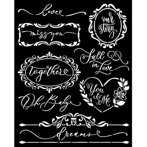 Stamperia Stencil 7.87"X9.84"-Romance Forever Plates