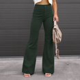 thumbnail image 4 of Women's Solid Color Corduroy Temperament Women's Trousers Micro Lapels High Waist Casual Pants, 4 of 4