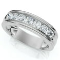 thumbnail image 2 of Pompeii 5/8 Ct Mens Diamond Brushed Wedding Gold Ring (EF,VS), 2 of 4
