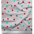 thumbnail image 1 of Soimoi Poly Georgette Fabric Square,Dot & Triangle Geometric Print Fabric by The Yard 42 Inch Wide, 1 of 3