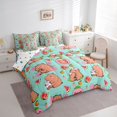 thumbnail image 3 of Feelyou Capibara Bedding Comforter Set 7pcs, Strawberry Watermelon Queen Bedding Sets, 3 of 8