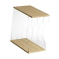 thumbnail image 4 of Yinanstore Vinyl Record Holder Stand Organizer Home Decor Table Elegant Display Stand Storage Rack for files Albums Documents Newspapers Wood Color 3 Grid, 4 of 8