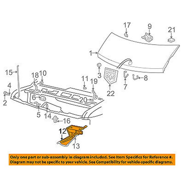 Dodge Chrysler Oem 1999 Ram 3500 Van Hood Latch Lock Release Cable 55347060ab Walmart Com