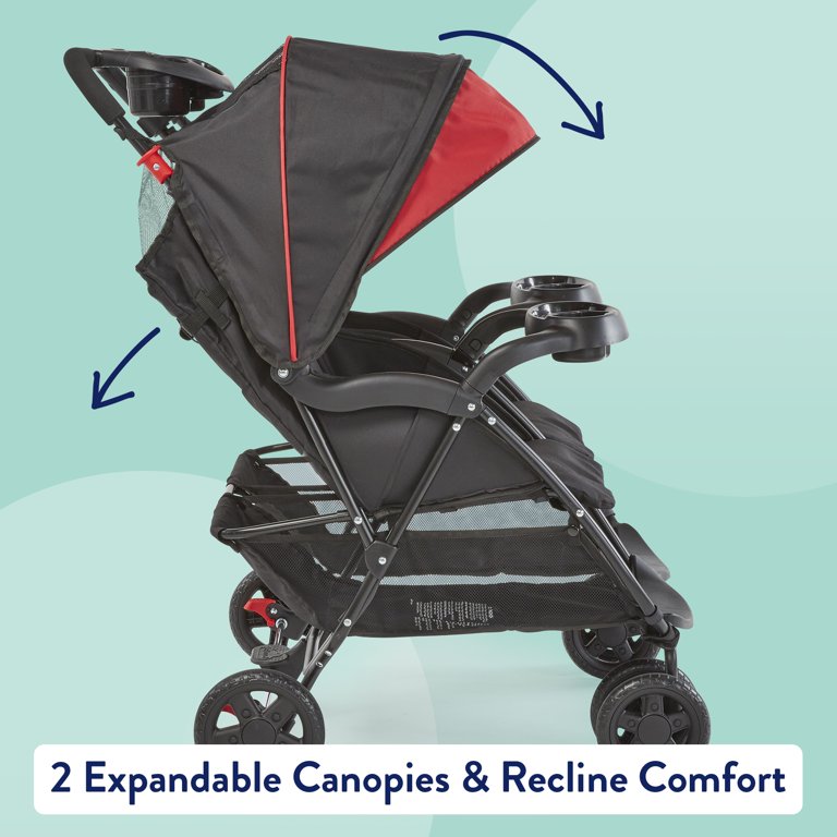 Kolcraft Cloud Plus Lightweight Foldable Twin Baby Stroller, Portable &  Compact for Travel - Walmart.com