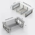 thumbnail image 3 of Sink Drain Rack Stretchable Strong Bearing-capacity Large Capacity Stainless Steel Fruit Vegetable Dishes Washing Drain Rack Kitchen Tools, 3 of 12