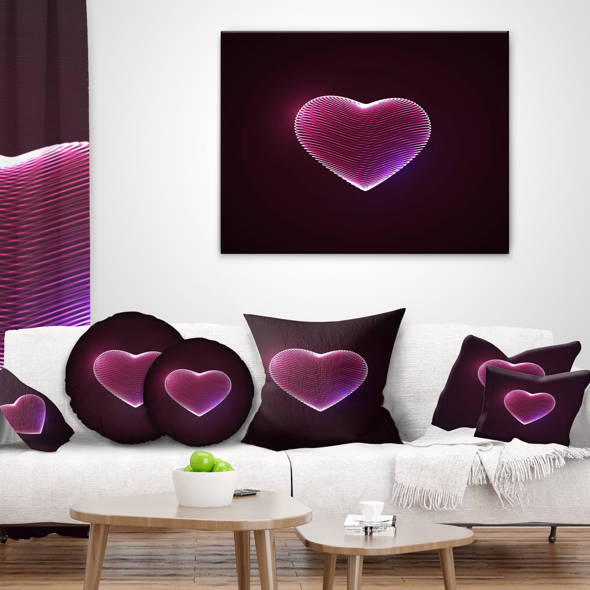Designart Happy Valentine’s Day - Contemporary Throw Pillow - 16x16
