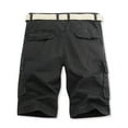 thumbnail image 4 of MIUOWANP Men's Casual Cargo Shorts with Multiple Pockets Solid Color Relaxed Fit Stretch Cotton Hiking Cargo Shorts Size S(2)Black, 4 of 4