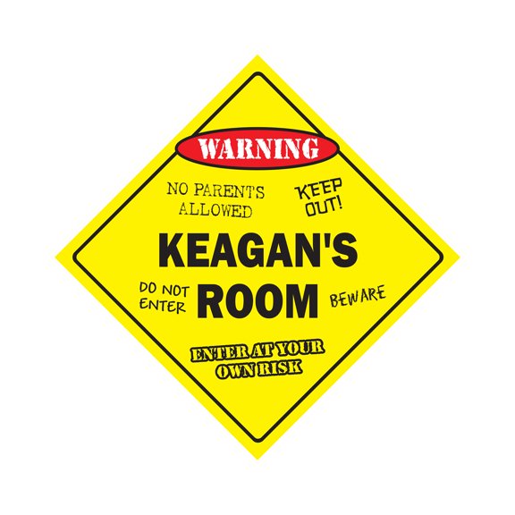SignMission X-Keagans Room 12 x 12 in. Crossing Zone Xing Room Sign - Keagans