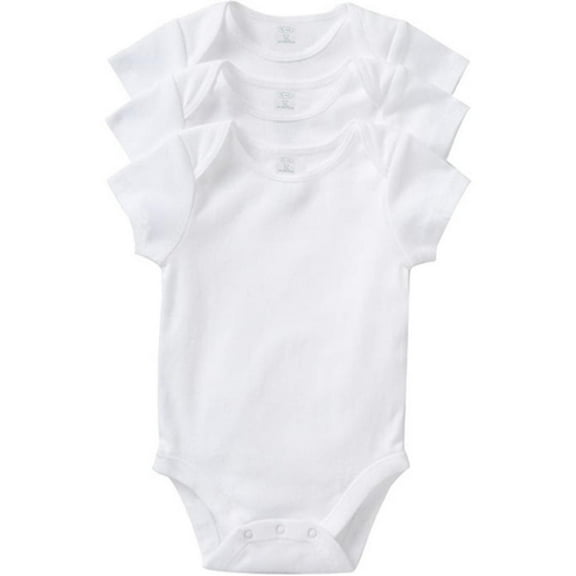 Big Oshi Unisex 0-24 Months Short-Sleeve Bodysuit - 3 Pack (White 3-6 Months)