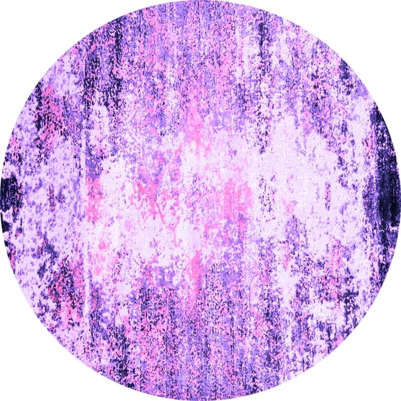 Ahgly Company Indoor Round Oriental Purple Industrial Area Rugs, 4' Round