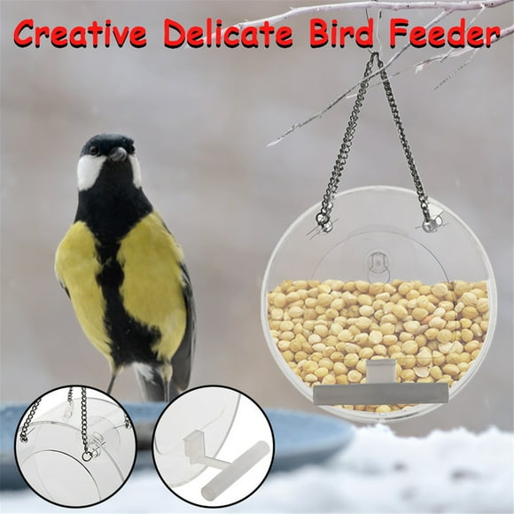 Czzoypi Bird Feeders for Outdoors Hanging (White), Bird Feeders Bird Feeder Hanging For Garden Yard Decoration Hexagon Shaped With Roof