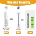 thumbnail image 5 of #8 Self Drilling Drywall Anchors and Screws Kit, 140Pcs Plastic Wall Hangers, 75LB Heavy Duty Sheetrock Mounting Hardware, 5 of 7