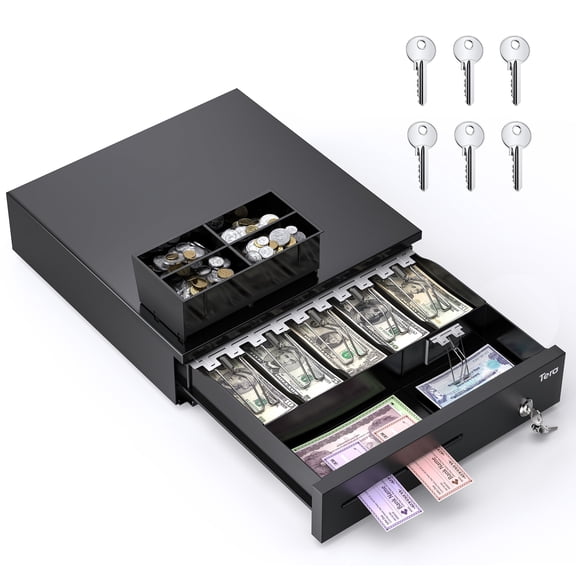 Tera 16" Cash Register Drawer for POS with 5 Bill 4 Coin Tray, 24V RJ12, 4042G