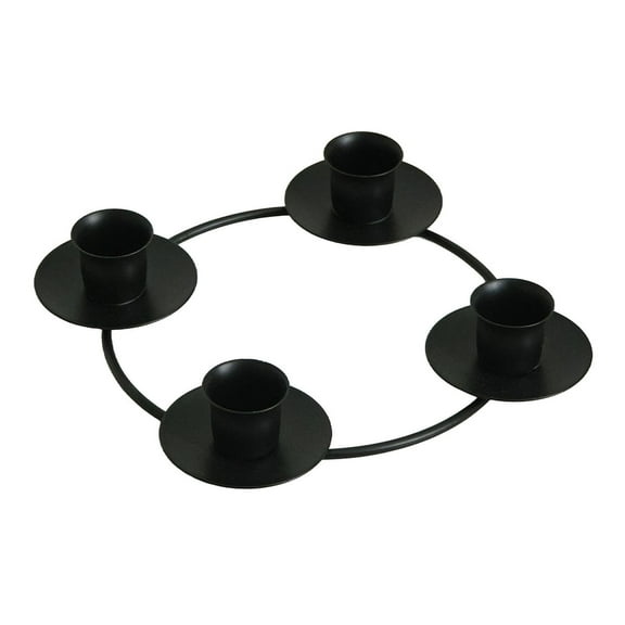 Round Advent Wreath Candle Holder for 5 Candles - Elegant Gold Metal Ring Stand Ideal for and Home Decorations