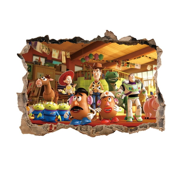 3D Toy Story Wallpaper Wall Decals Sticker for Kids Bedroom,Kids Baby Nursery Wall Decoration,Cartoon Poster Sticker Decor