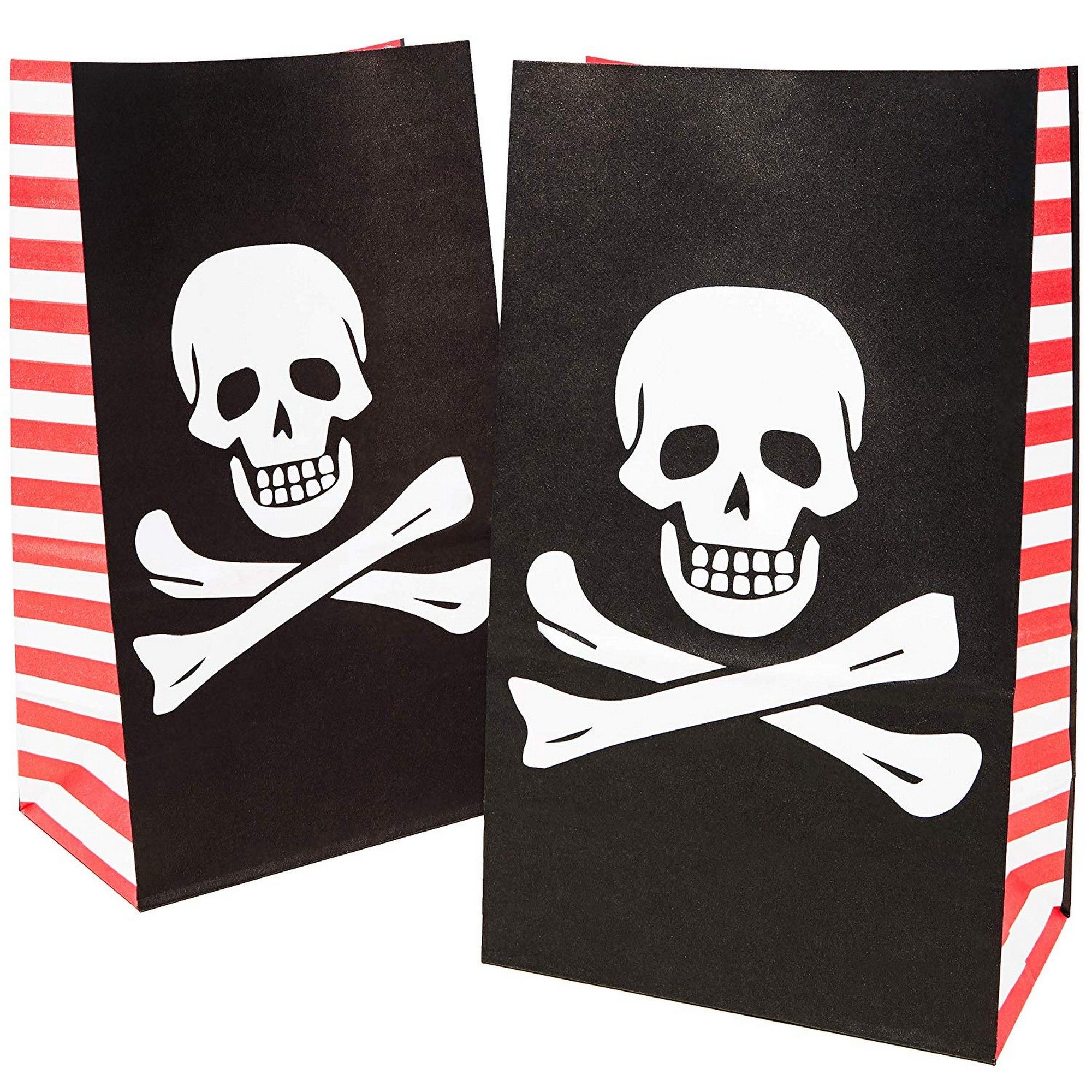 RECYCLABLE LOOT TREAT FAVOUR GOODY GIFT BAG 8 PINK PIRATE BIRTHDAY PARTY BAGS