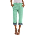 thumbnail image 4 of Workout Casual Pants for Women Linen Pants Summer Wide Leg Pants Elastic Waist Pants High Waisted Pants Casual Beach Trousers Pants Xl, 4 of 6
