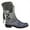 Gray, variant on Autumn And Winter New Woolen Yarn Snow Boots Back Strap Plus Size Boots Women Black,43