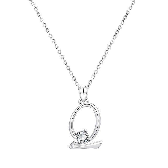 SIfdSeng Collier en Strass en Forme d'Alphabet Initial 26 pour Femmes Colliers pour Femmes A Z 26 Alphabet Initial Colliers Argentés pour Femmes Filles