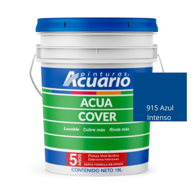PINTURA VINILICA ACUA COVER COLOR AZUL INTENSO MATE ACUARIO CUBETA