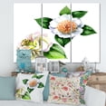 thumbnail image 2 of Designart ' Ancient White Camellia Flowers With Green Leaves ' Traditional Canvas Wall Art Print, 2 of 3