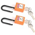 thumbnail image 1 of Wekity Lockout Tagout Locks Safety Padlock Loto Locks Keyed Differently PA Lock Out Tag Out Steel Shackle Small Luggage Padlocks Orange 2PCS-0621, 1 of 5