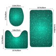 Bathroom Rugs Sets 3 Piece Green Dotted Pattern Absorbent Bathroom