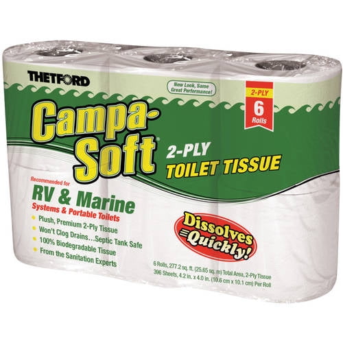 Thetford Campa-Soft RV & Marine Toilet Paper, 6 Rolls