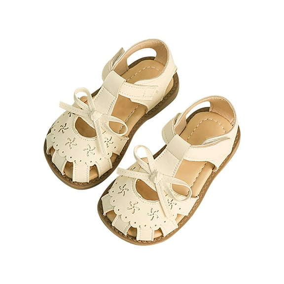 Otqutp Party Footwear for Baby Girls Summer Casual Soft Bottom Cute Bowknot Princess Shoes Beach Baotou Sandals for 3 to 12 Years